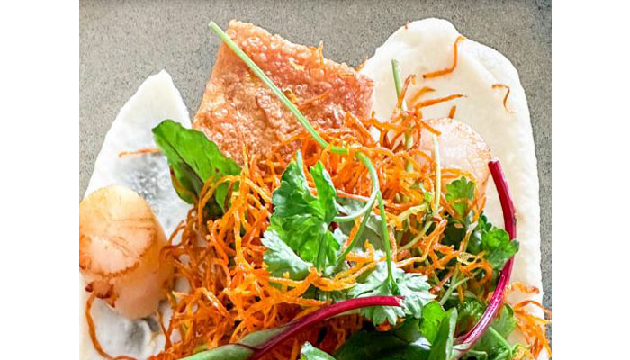 Chris Jarmer’s Recipe For CRISPY PORK BELLY, SEARED SCALLOPS & CAULIFLOWER PUREE
