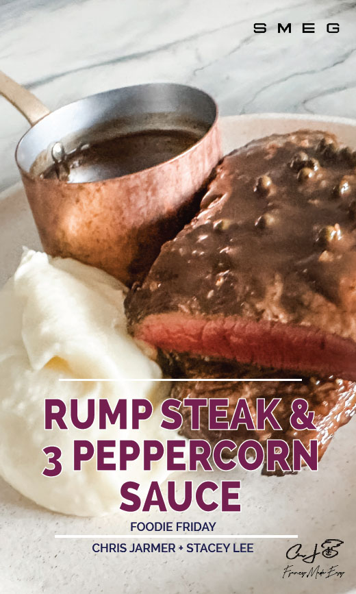 Chris Jarmer’s Rump Steak with Three Peppercorn Sauce